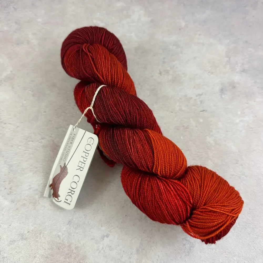 Indie Dyed Destash Copper Corgi 460yd Devil's Kiss Savannah Sock SW Merino